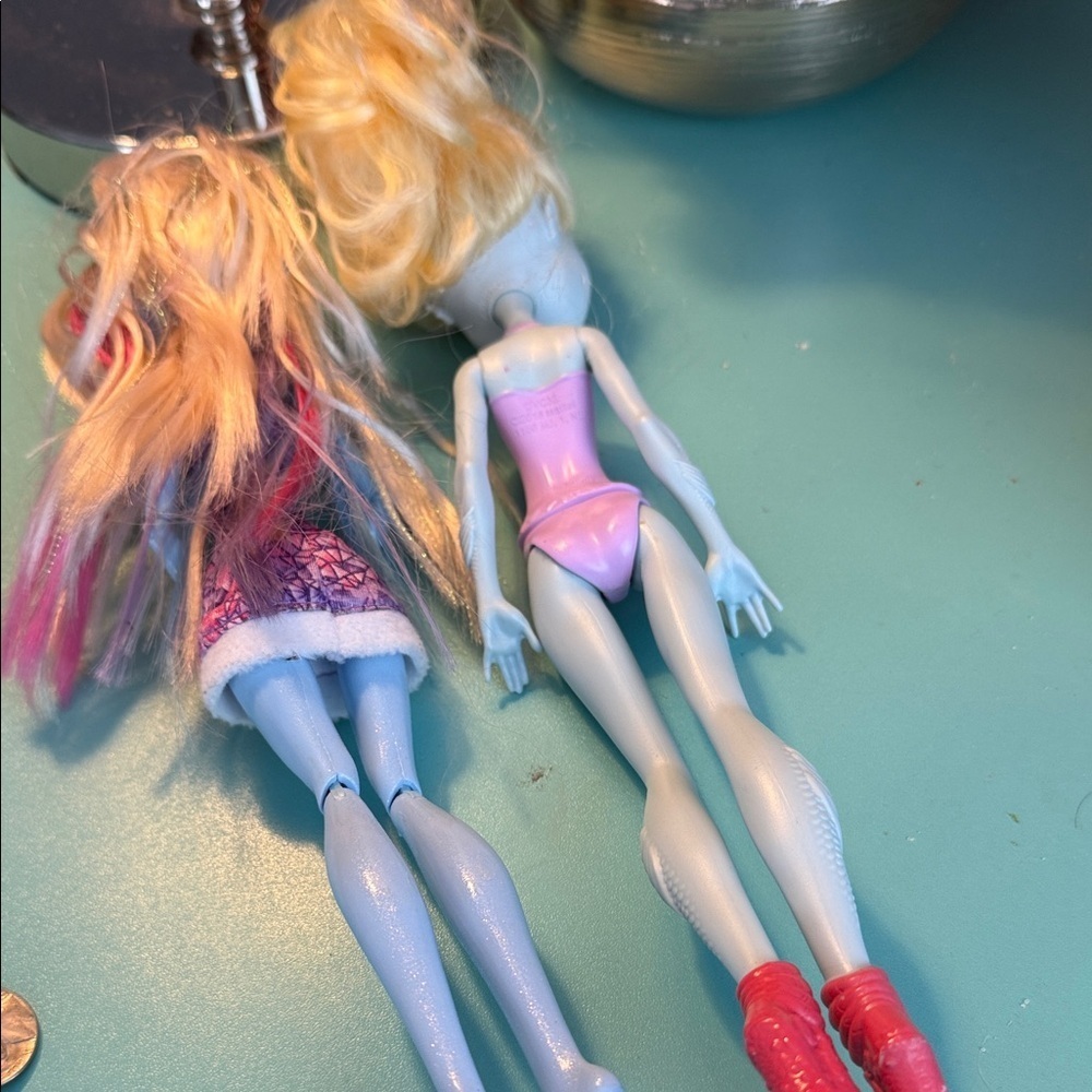 Monster High Draculara Fashion Dolls toys lot of 2 girls aqua designer dress - Picture 5 of 7